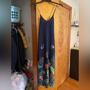 Cross back jungle flower maxi dress